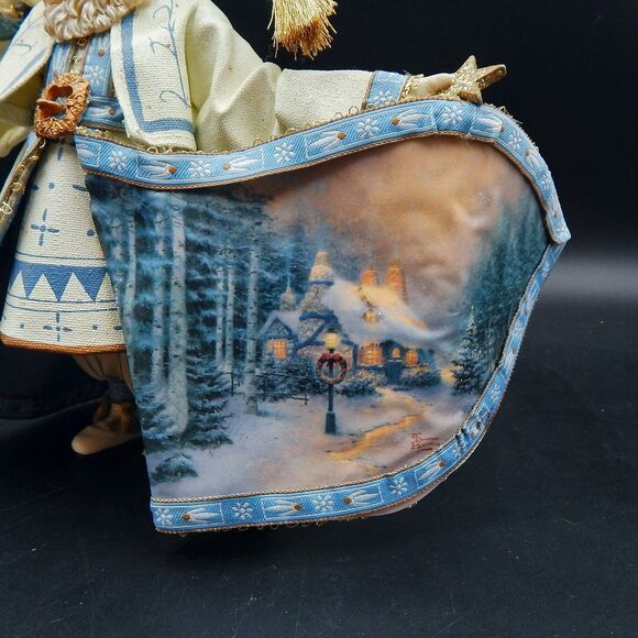 Thomas Kinkade Frosty Christmas Eve Santa Portrait Figure 8 Inch Old World Santa - Picture 2 of 12